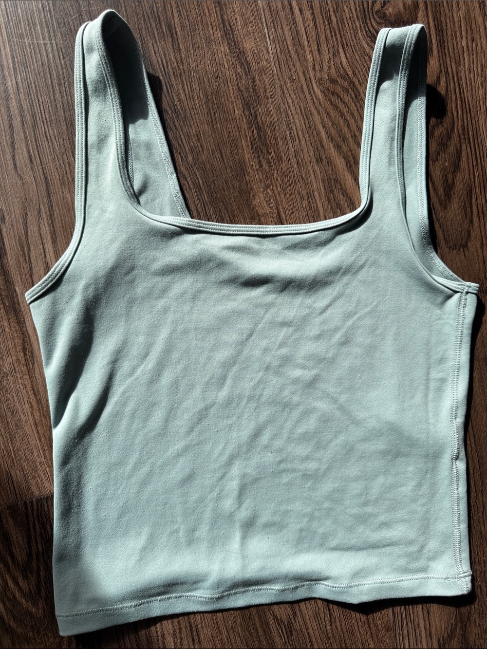 Abercrombie & Fitch Light Mint Square-Neck Crop Tank